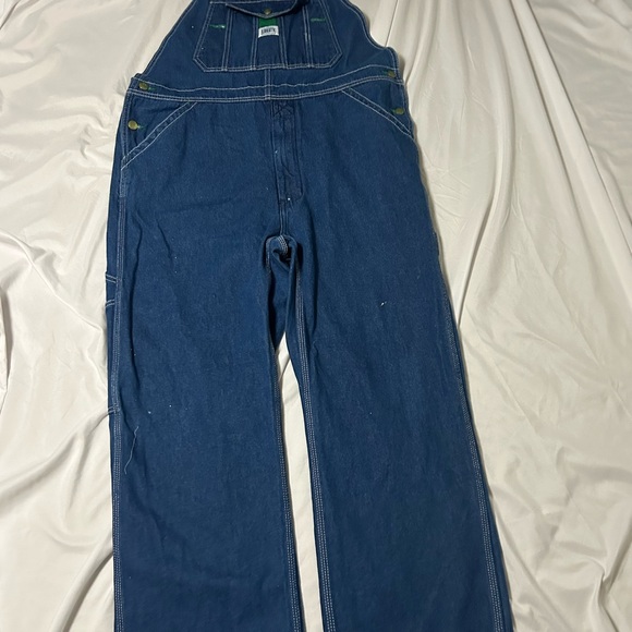 Liberty Bib Overalls Men’s 40x30 Blue Denim Baggy Workwear Carpenter Jeans - Picture 6 of 13